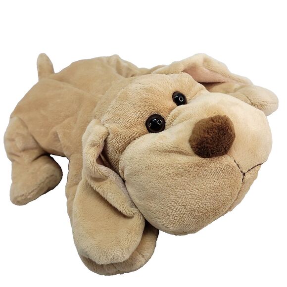 Toys R Us Sammy Floppy Puppy Plush Dog 14" Laying Tan Toy‎ Animal Alley Sammie